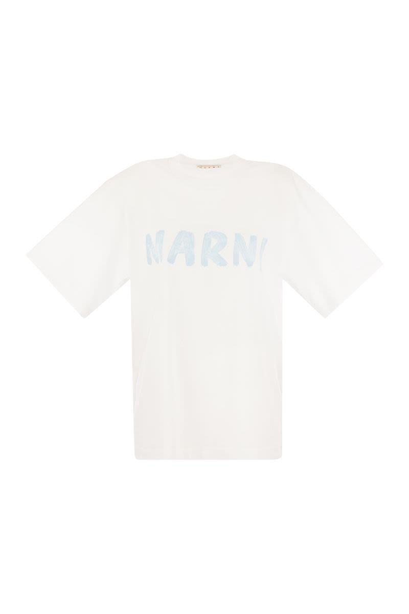 Cotton jersey T-shirt with Marni print - VOGUERINI