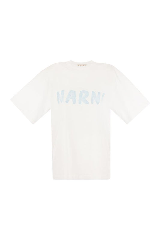 Cotton jersey T-shirt with Marni print - VOGUERINI