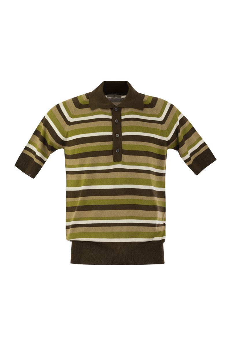 Cotton and viscose polo shirt