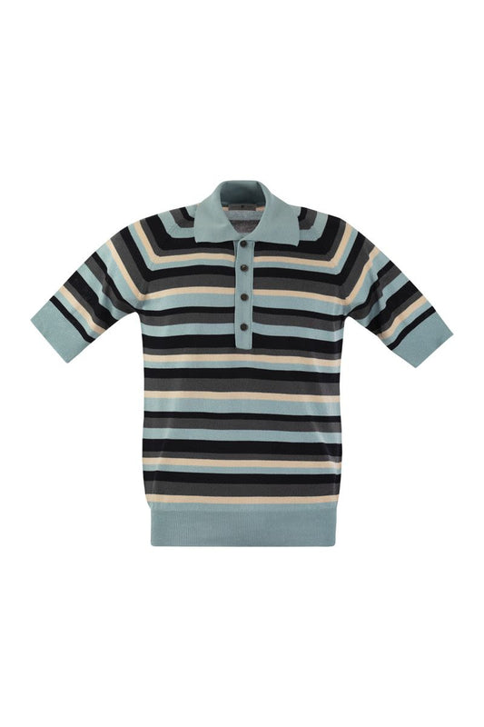 Cotton and viscose polo shirt