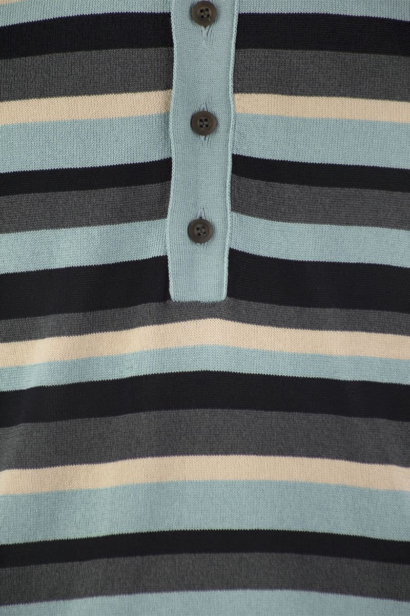 Cotton and viscose polo shirt