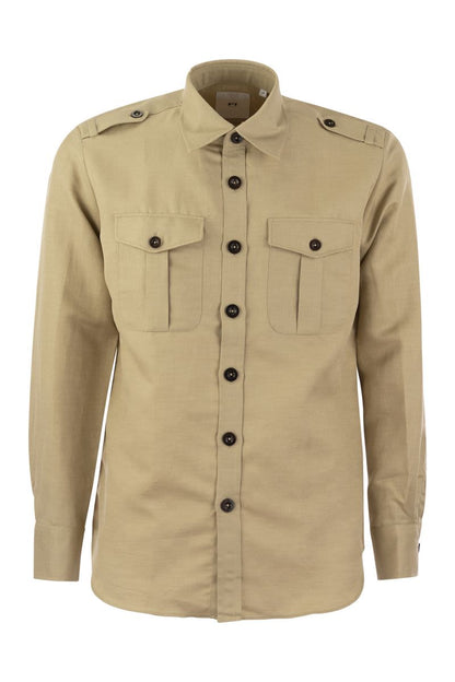 Linen and cotton safari shirt