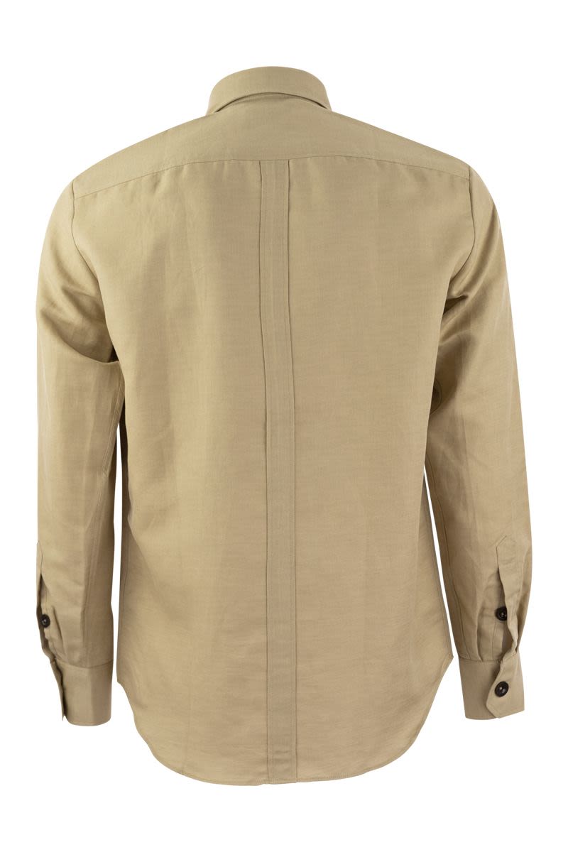 Linen and cotton safari shirt