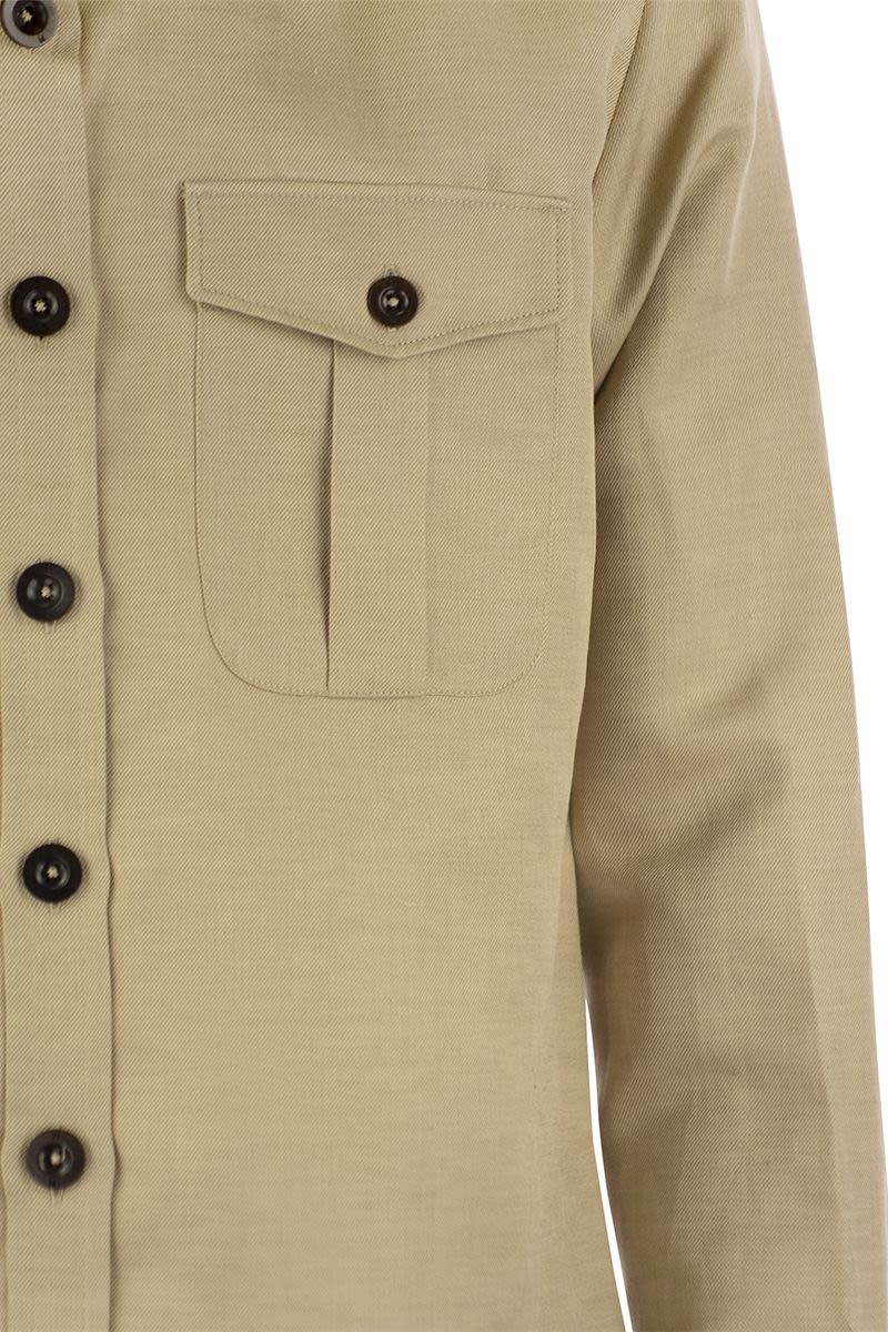 Linen and cotton safari shirt