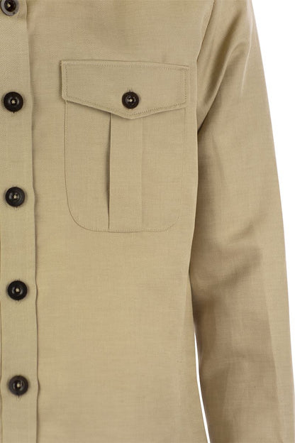 Linen and cotton safari shirt