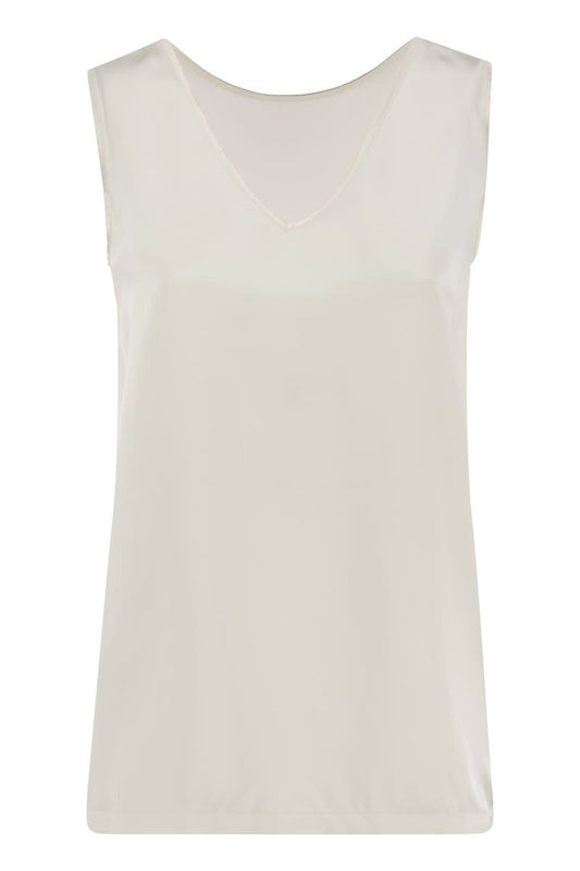 V-neck viscose tank top - VOGUERINI