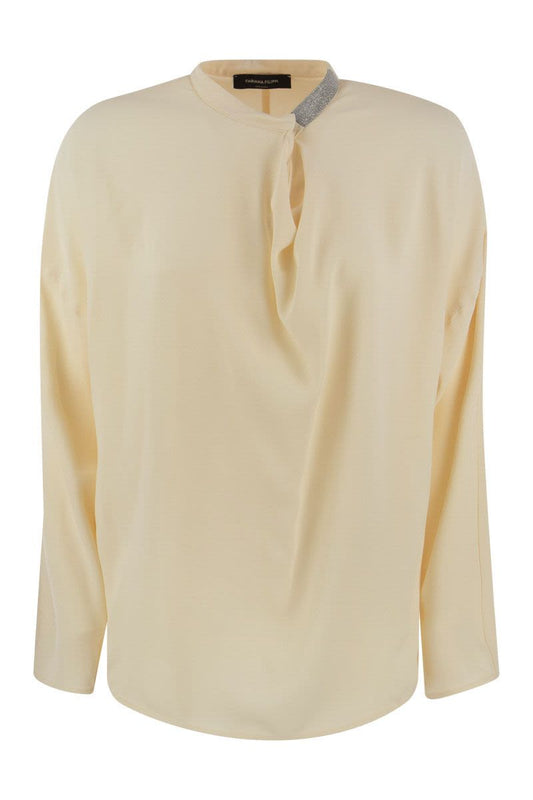 Silk blend blouse with lurex - VOGUERINI