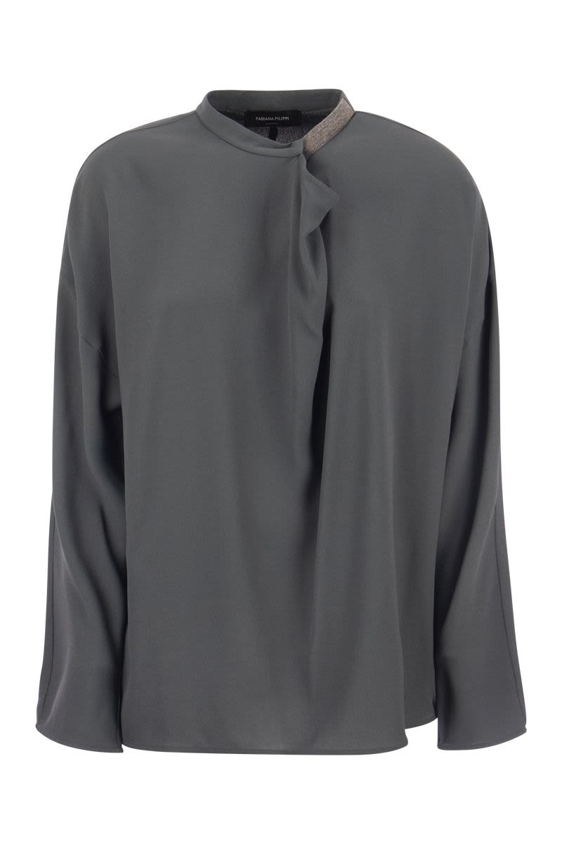 Silk blend blouse with lurex - VOGUERINI