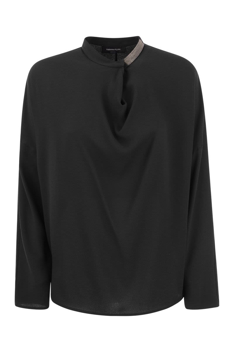 Silk blend blouse with lurex - VOGUERINI