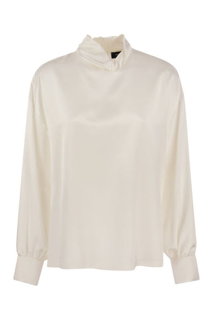 Viscose and wool blend blouse - VOGUERINI