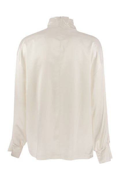 Viscose and wool blend blouse - VOGUERINI