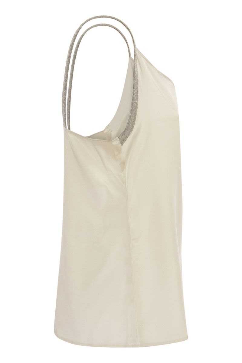 Silk top with jewelled straps - VOGUERINI