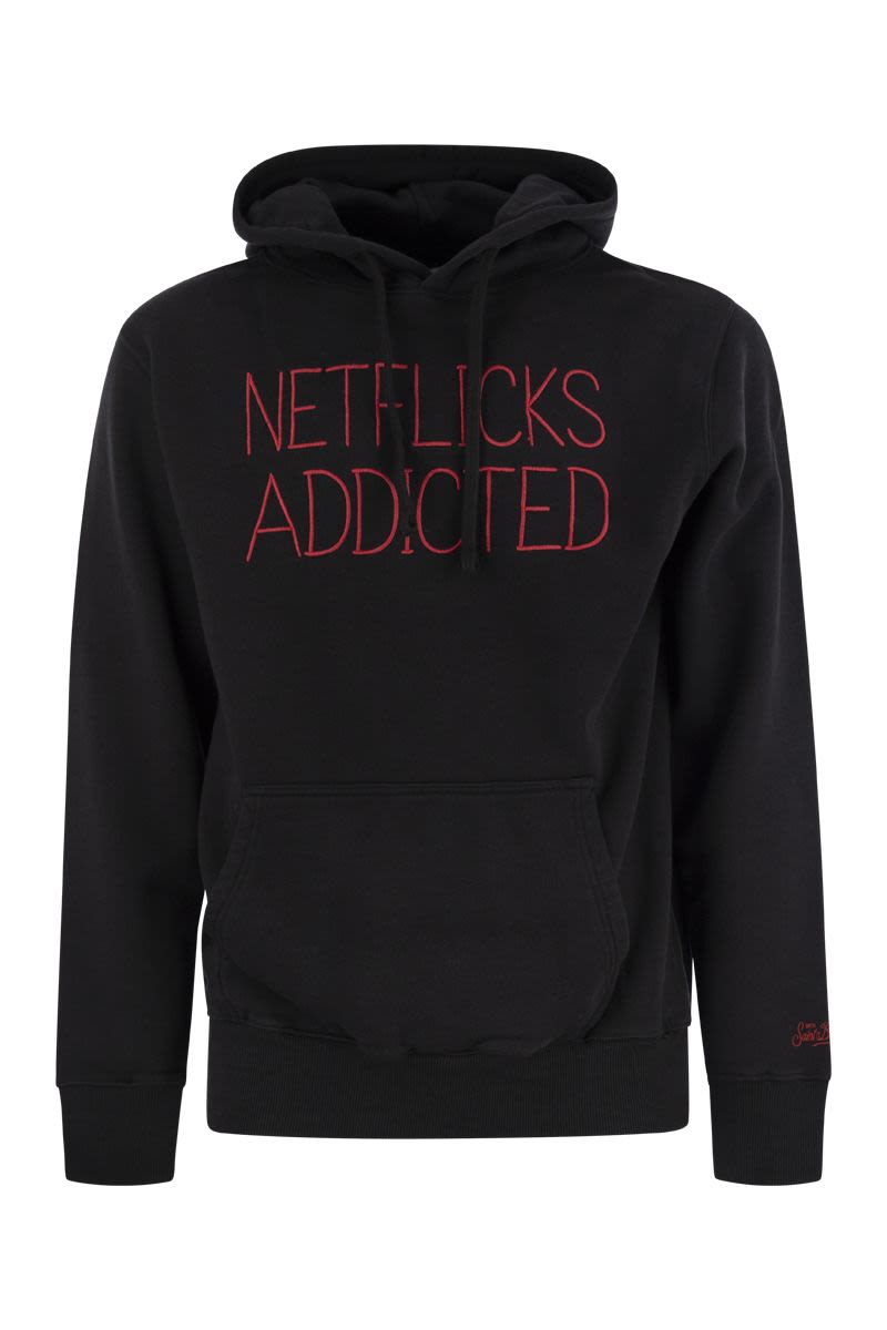 Hoodie with embroidered lettering - VOGUERINI
