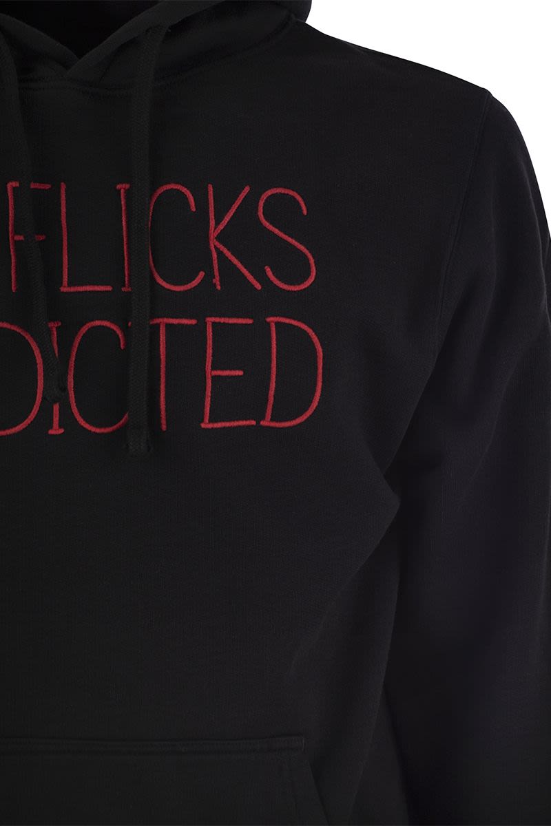 Hoodie with embroidered lettering - VOGUERINI