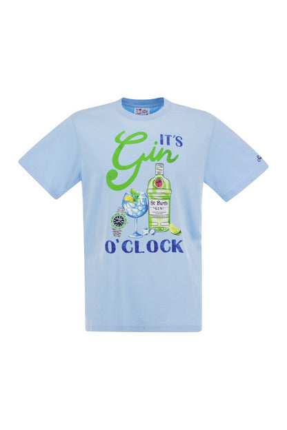 Cotton T-shirt with GIN O CLOCK print - VOGUERINI