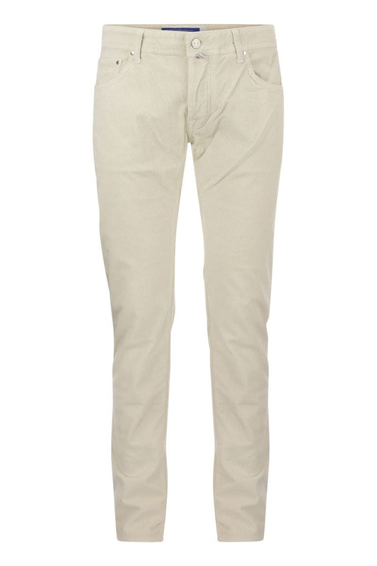 NICK - Velvet slim-fit trousers - VOGUERINI