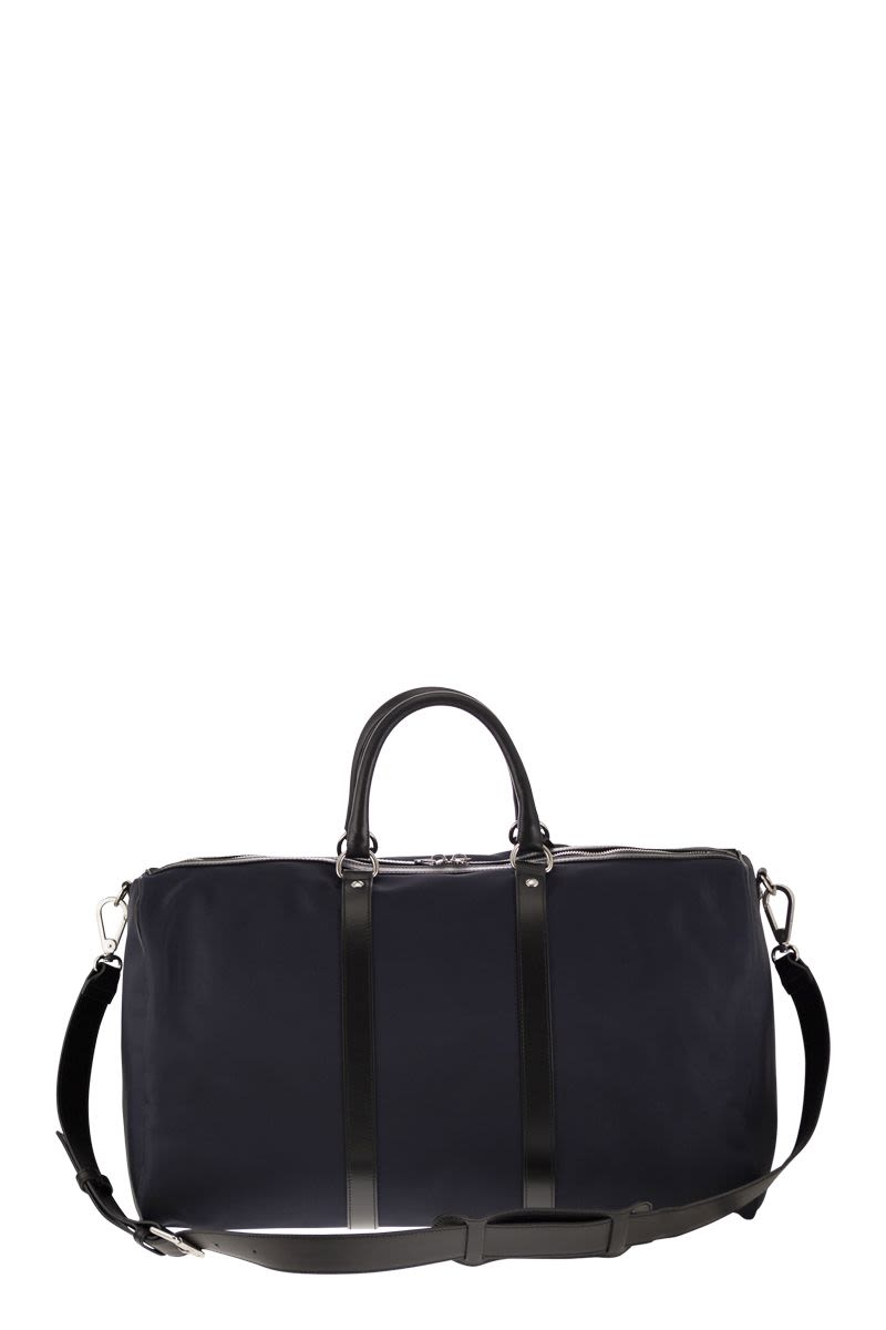 Nylon weekend bag with leather details - VOGUERINI