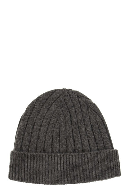 Ribbed cashmere knit hat - VOGUERINI