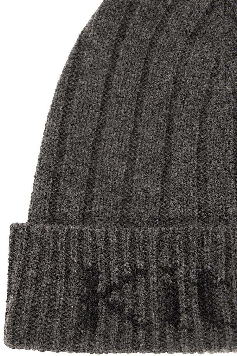 Ribbed cashmere knit hat - VOGUERINI