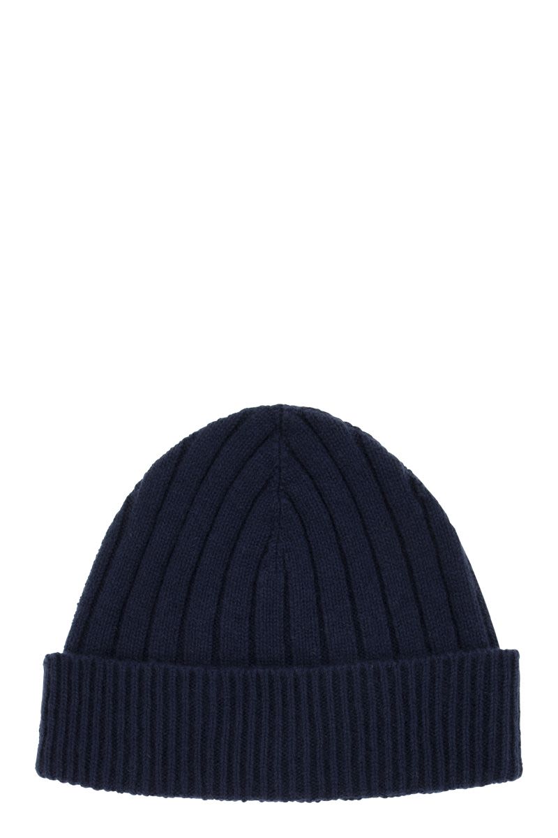 Ribbed cashmere knit hat - VOGUERINI