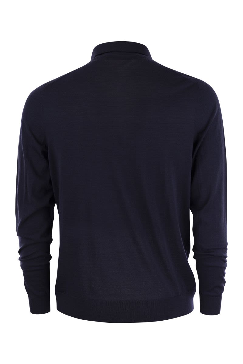 Long-sleeved wool polo shirt - VOGUERINI