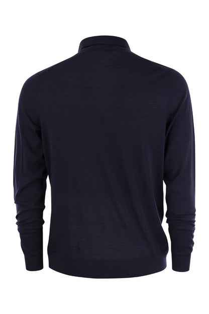 Long-sleeved wool polo shirt - VOGUERINI