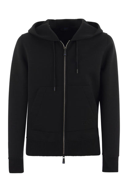 Stretch viscose sweatshirt with zip and hood - VOGUERINI