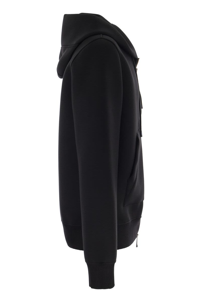 Stretch viscose sweatshirt with zip and hood - VOGUERINI