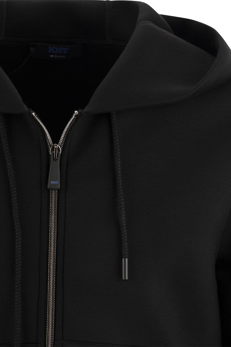 Stretch viscose sweatshirt with zip and hood - VOGUERINI