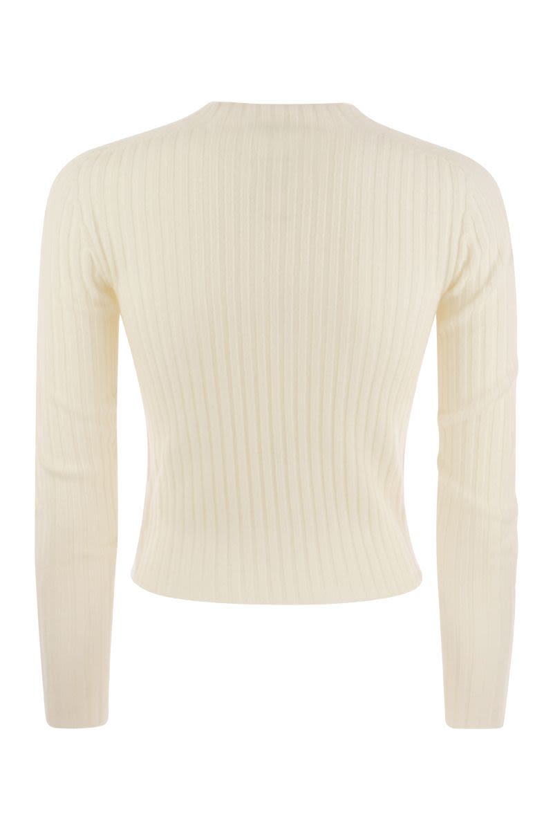 LULU - Ribbed cropped cashmere knitwear - VOGUERINI