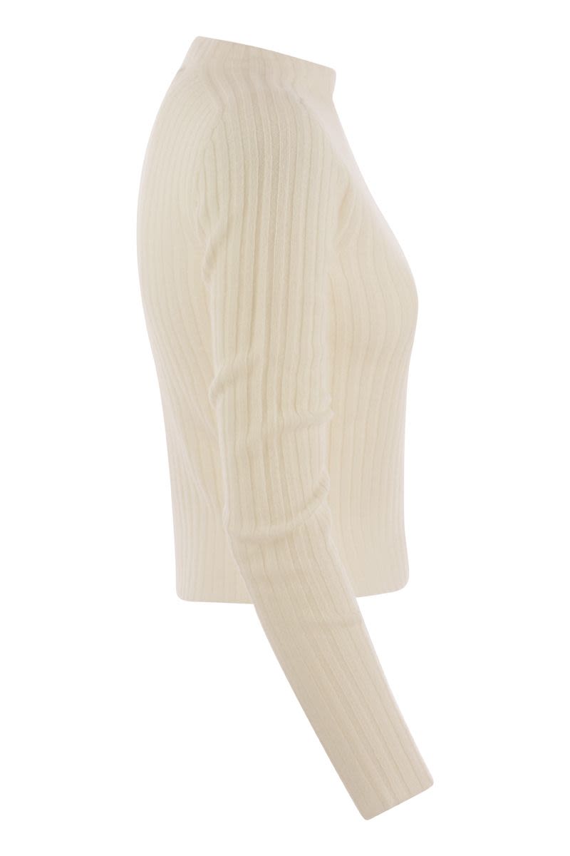 LULU - Ribbed cropped cashmere knitwear - VOGUERINI