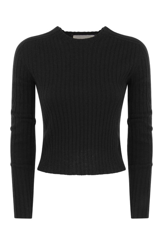 LULU - Ribbed cropped cashmere knitwear - VOGUERINI