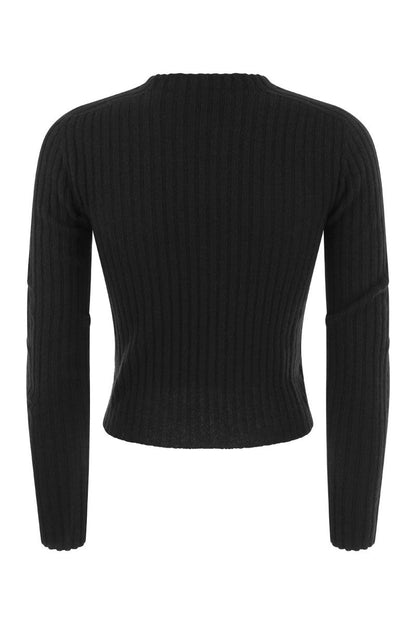 LULU - Ribbed cropped cashmere knitwear - VOGUERINI