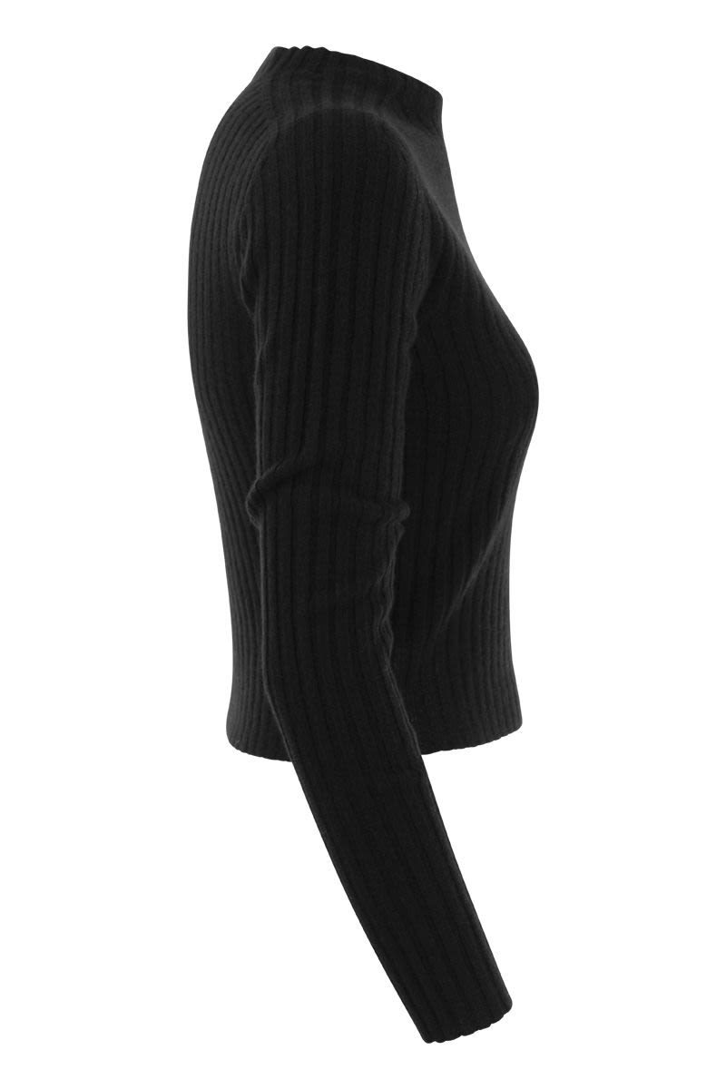 LULU - Ribbed cropped cashmere knitwear - VOGUERINI