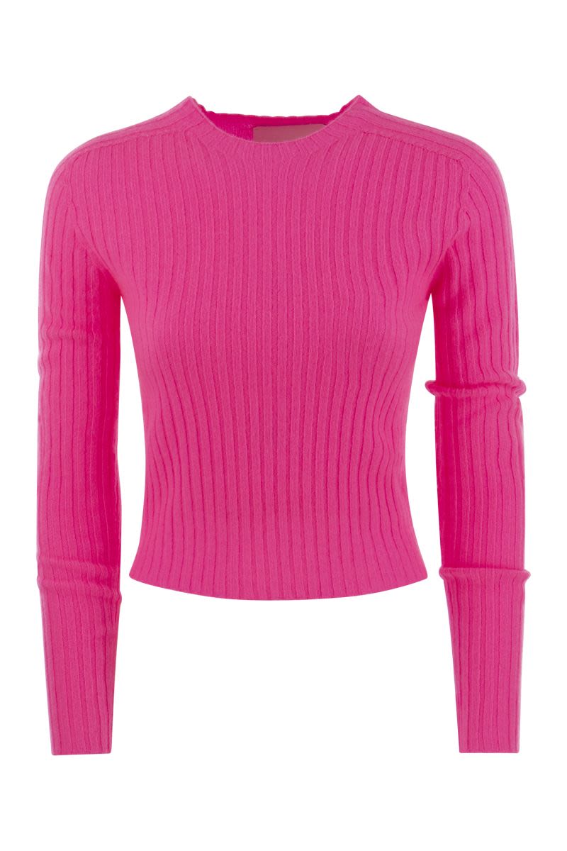 LULU - Ribbed cropped cashmere knitwear - VOGUERINI