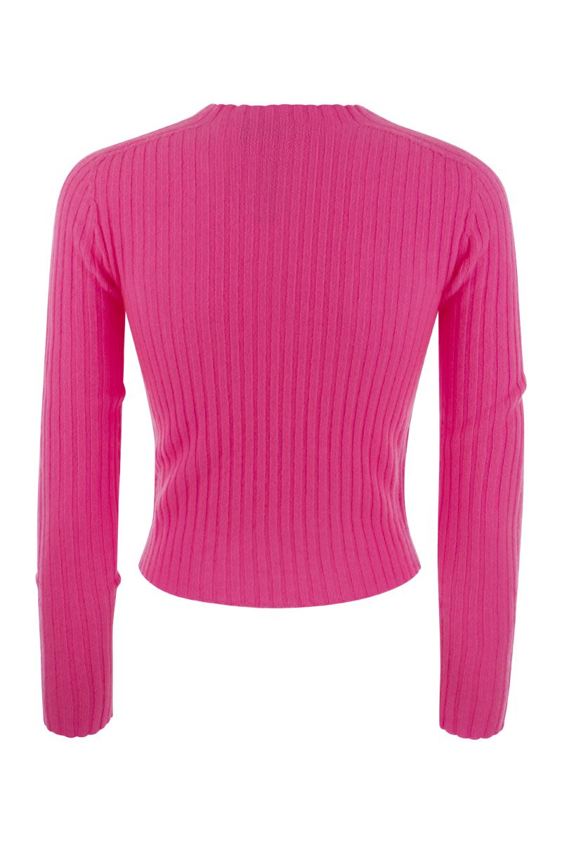 LULU - Ribbed cropped cashmere knitwear - VOGUERINI