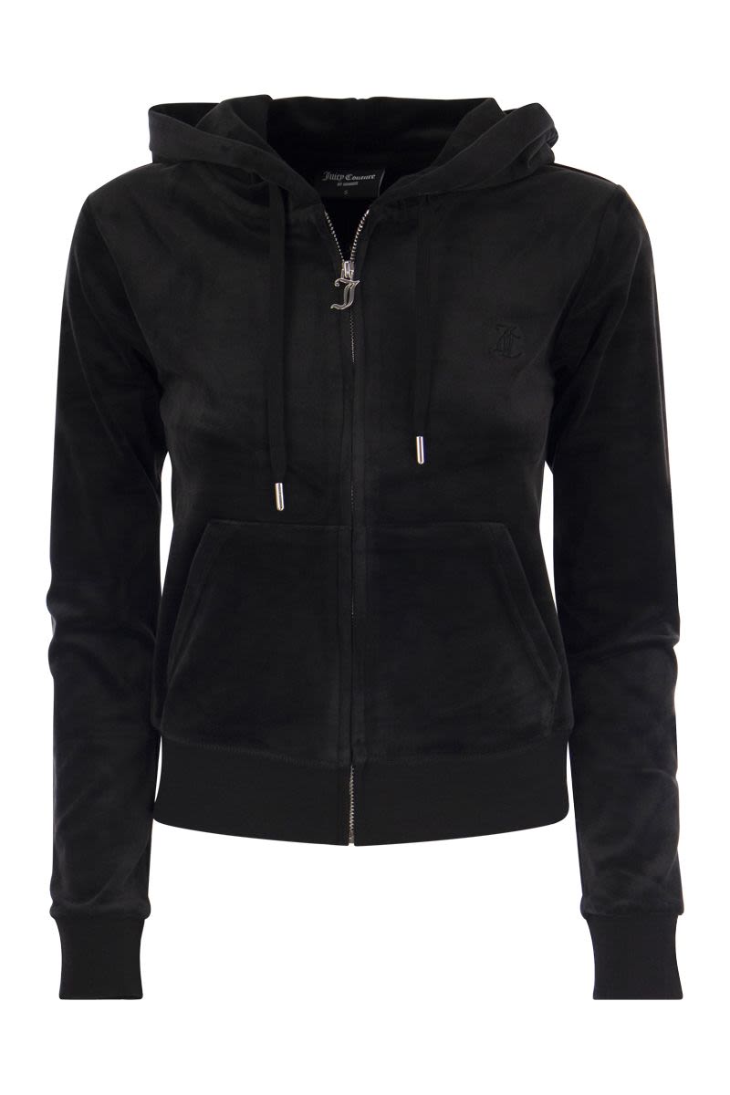 Cotton velvet hoodie - VOGUERINI