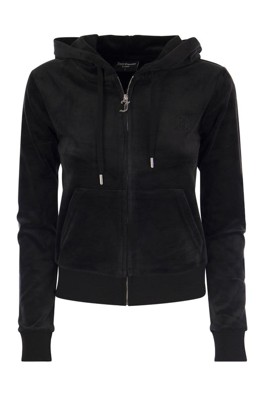 Cotton velvet hoodie - VOGUERINI