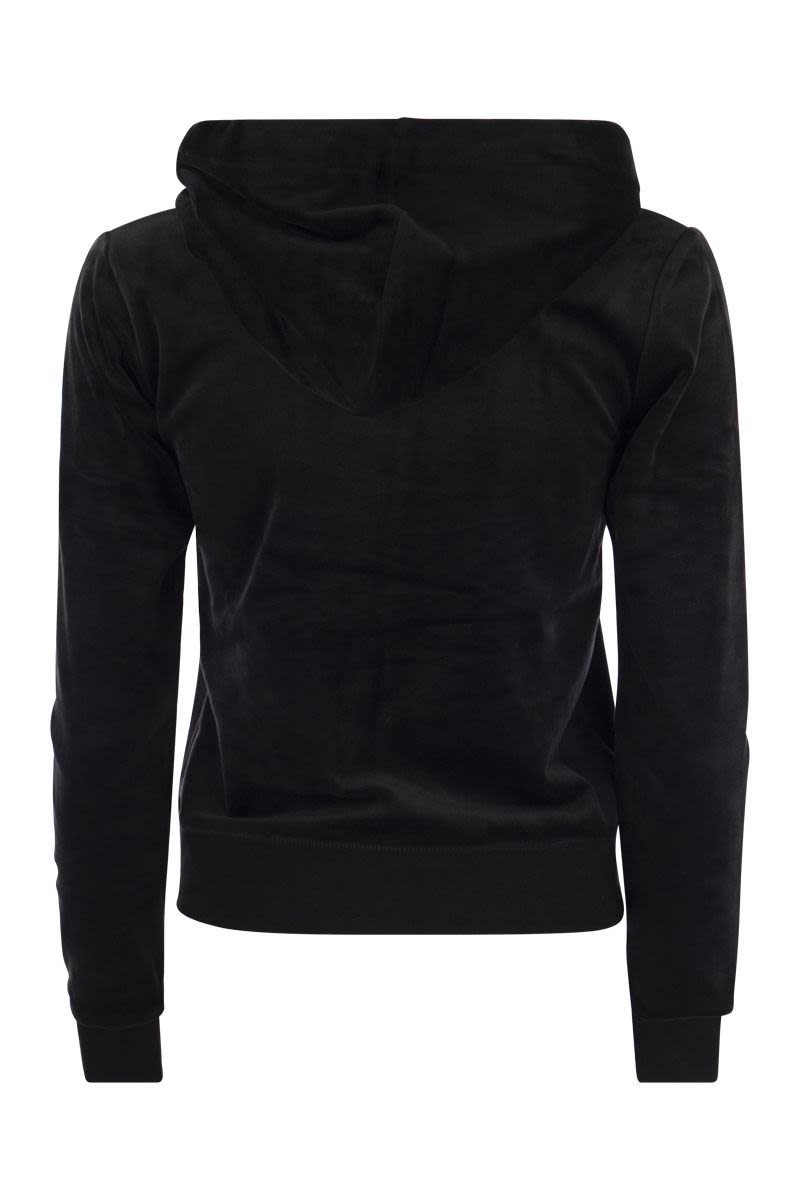 Cotton velvet hoodie - VOGUERINI