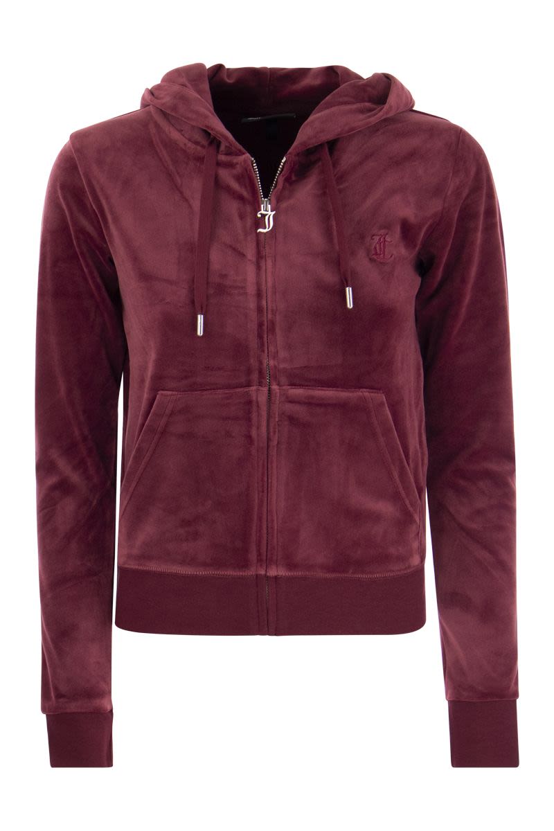 Cotton velvet hoodie - VOGUERINI