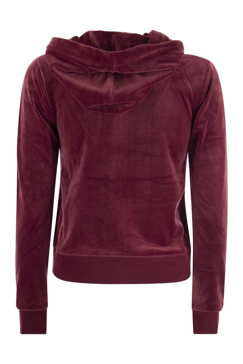 Cotton velvet hoodie - VOGUERINI