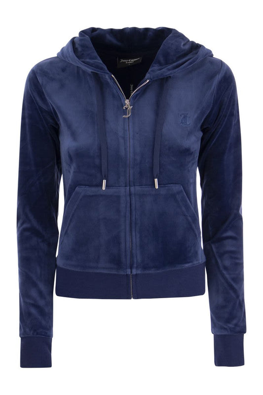 Cotton velvet hoodie - VOGUERINI