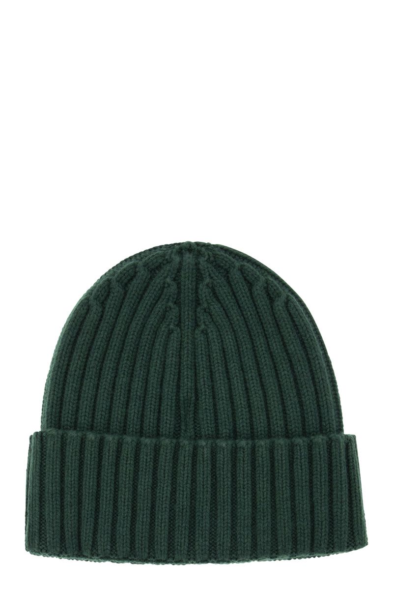 Wool and cashmere blend hat with embroidery - VOGUERINI