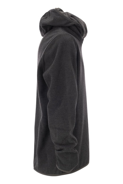 DRONE HOOD - Virgin Wool And Nylon Jersey Hooded Sweatshirt - VOGUERINI