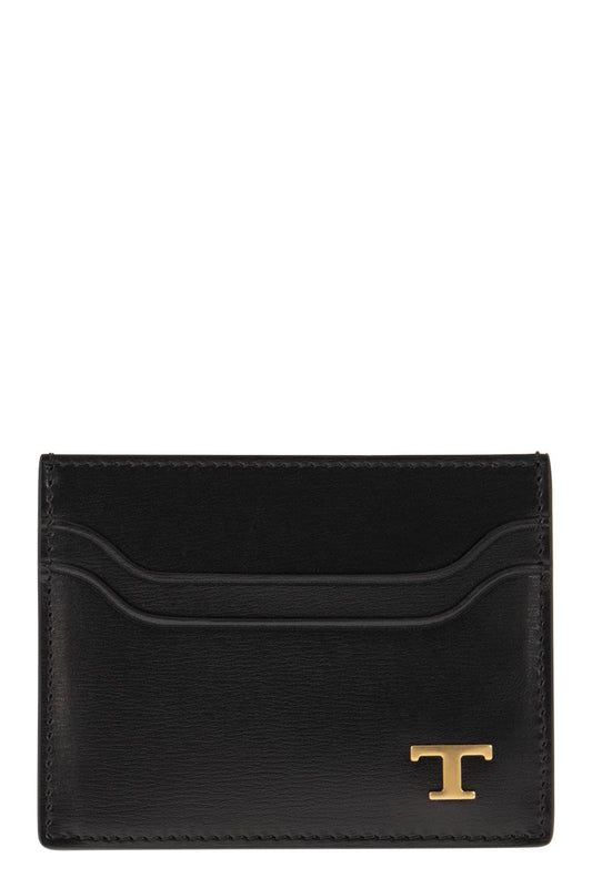 Leather card holder with logo - VOGUERINI