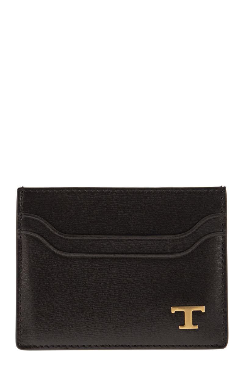 Leather card holder with logo - VOGUERINI