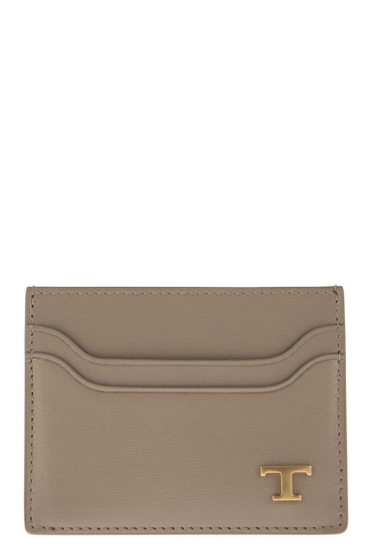 Leather card holder with logo - VOGUERINI