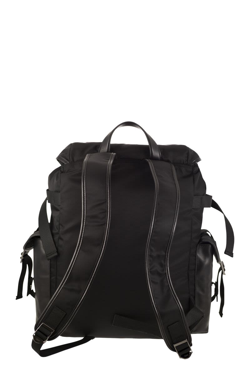 Fabric and Leather Medium Backpack - VOGUERINI