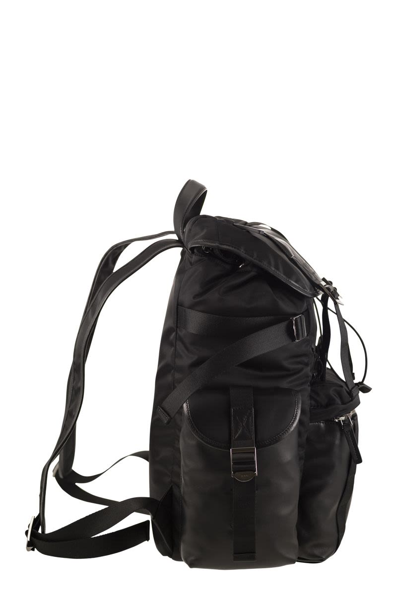 Fabric and Leather Medium Backpack - VOGUERINI