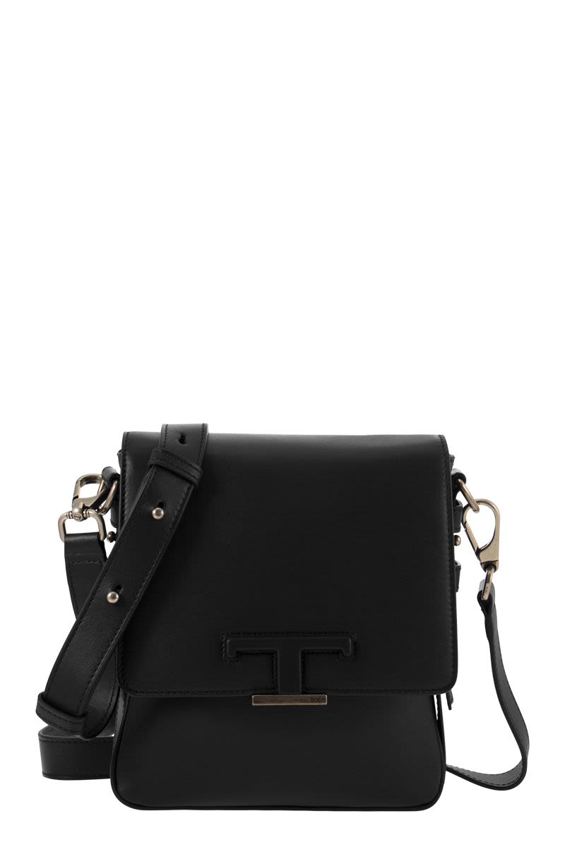 T Timeless - Mini leather shoulder strap - VOGUERINI